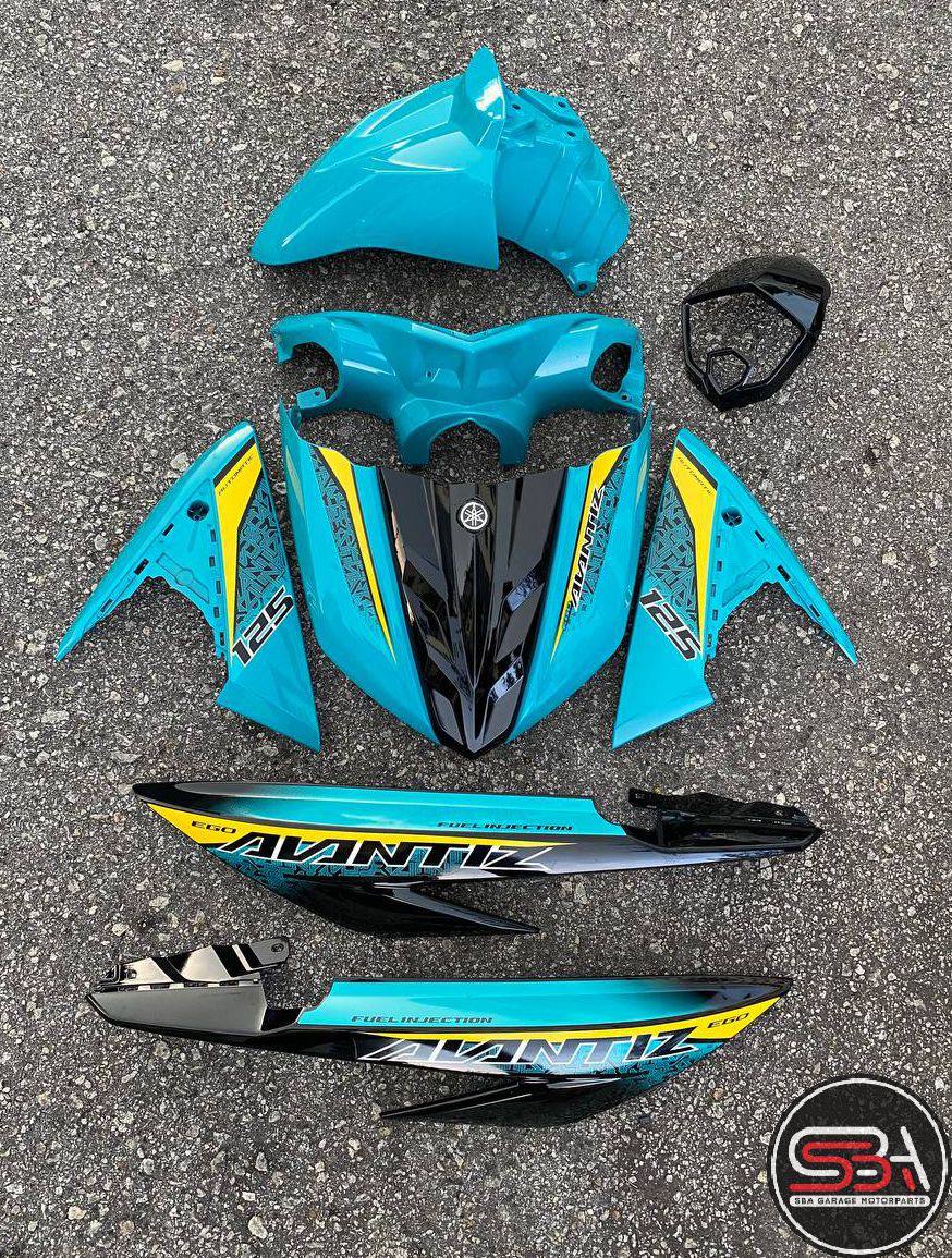 COVERSET BODYSET EGO AVANTIZ YAMAHA STICKER SIAP TAMPAL CS6 CYAN M SEKI FULLSET NEW