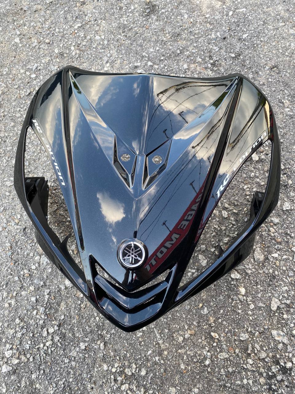 COVERSET BODYSET YAMAHA LC LC135 V1 DR RC HITAM BLACK LINE RED STRIPE TANAM CODE 007 DOCTOR EDITION OEM