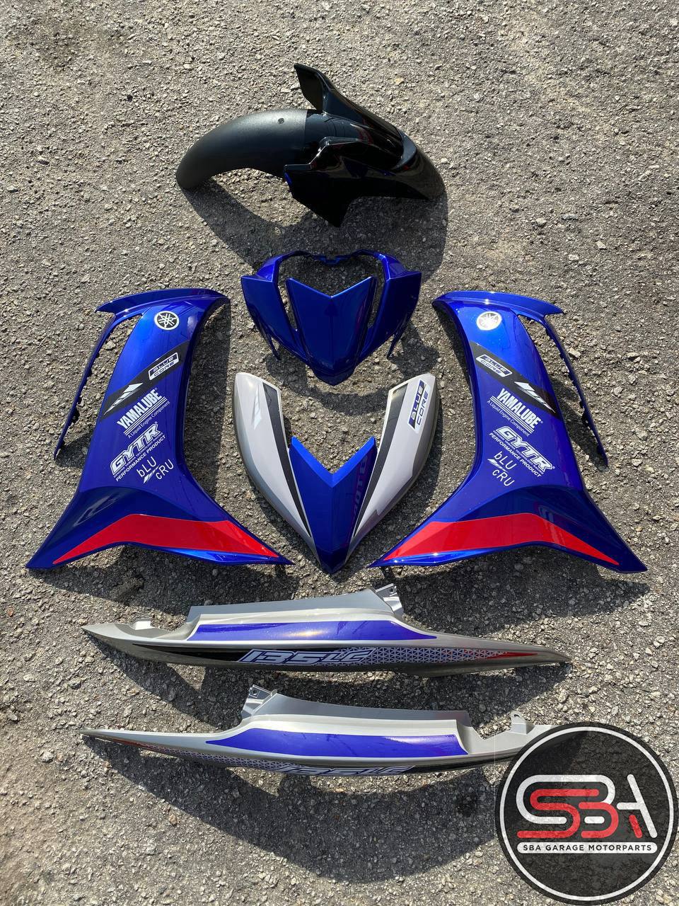 COVERSET BODYSET LC135 LC V8 DR BLUE CORE ( BLUE ) DESIGN FUEL INJECTION FI YAMAHA SIAP TANAM DOCTOR VELOZI