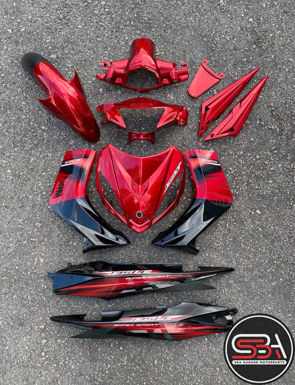 COVERSET BODY SET YAMAHA LC 135 V1 MAROON DRMK MERAH ORIGINAL 1ST EDITION 100% HONG LEONG YAMAHA HLY SIAP TAMPAL