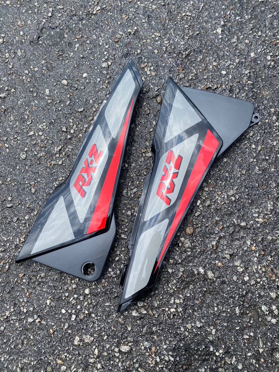 COVERSET BODYSET RXZ 2 TONE GREY SIAP TANAM SEPERTI GAMBAR ( TERMASUK TANK )