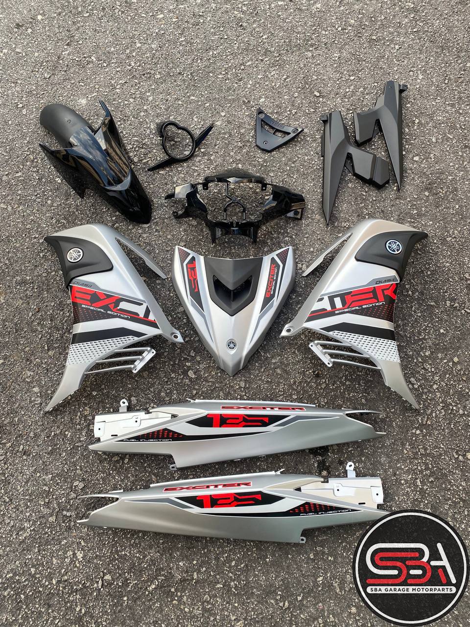 COVERSET LC 135 LC135 V6 EXCITER SILVER DUST 2021 DOCTOR / VELOZI L6-ECT-2 SIAP TAMPAL FREE EMBLEM