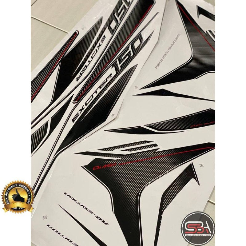 STICKER BODYSET / STRIPE COVERSET Y15 V1 V2 EXCITER RC HITAM EXCITER BLACK MORITAKA YAMAHA ORIGINAL