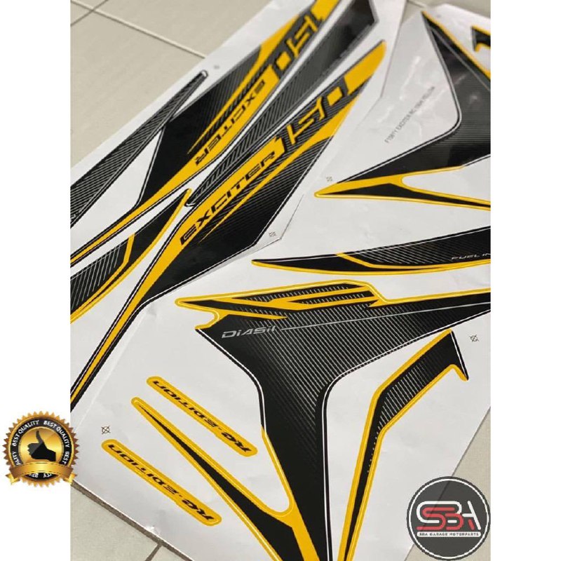 STICKER BODYSET/STRIPE COVERSET Y15 Y15 ZR V1 V2 EXCITER RC YELLOW KUNING NEW ARRIVAL MORITAKA YAMAHA ORIGINAL
