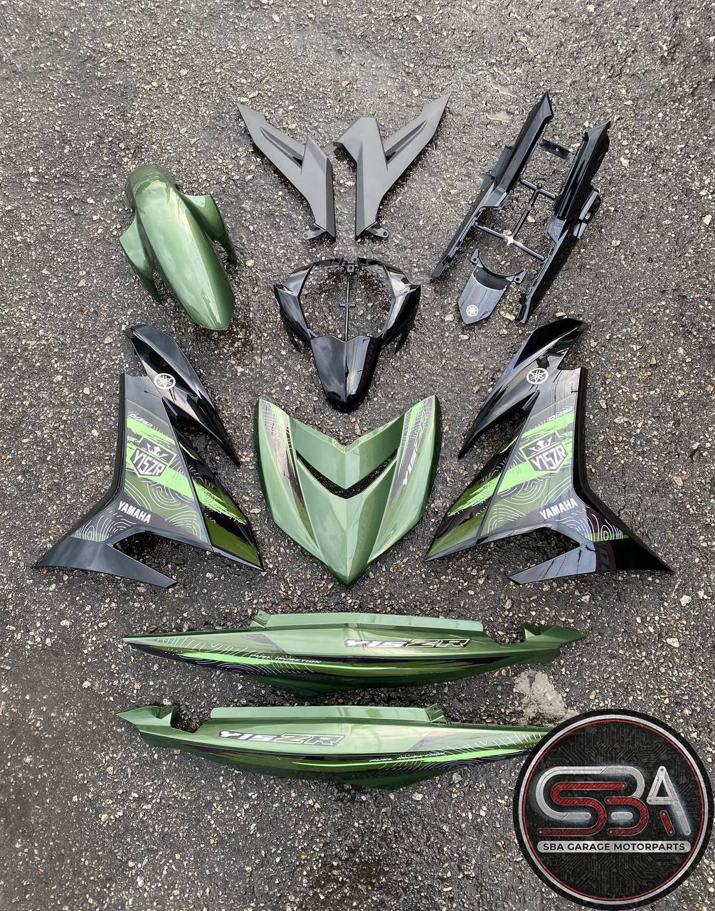 COVERSET BODYSET YAMAHA Y15 Y15ZR V2 MECHA MOSS GREEN SPECIAL EDITION 2026 DOCTOR SIAP TANAM CUSTOM