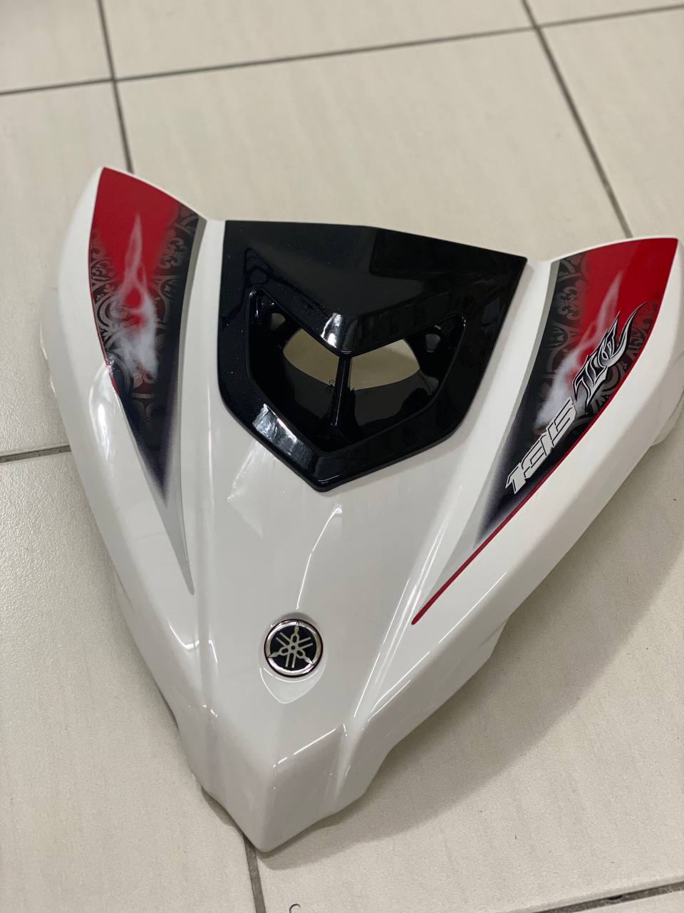 COVERSET YAMAHA LC LC135 V6 V7 PEARL WHITE FULL STRIPE RED MERAH BATIK SMOKE BODYSET SIAP TAMPAL VELOZI WITH COVER METER