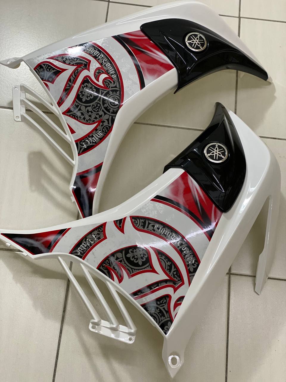 COVERSET YAMAHA LC LC135 V6 V7 PEARL WHITE FULL STRIPE RED MERAH BATIK SMOKE BODYSET SIAP TAMPAL VELOZI WITH COVER METER