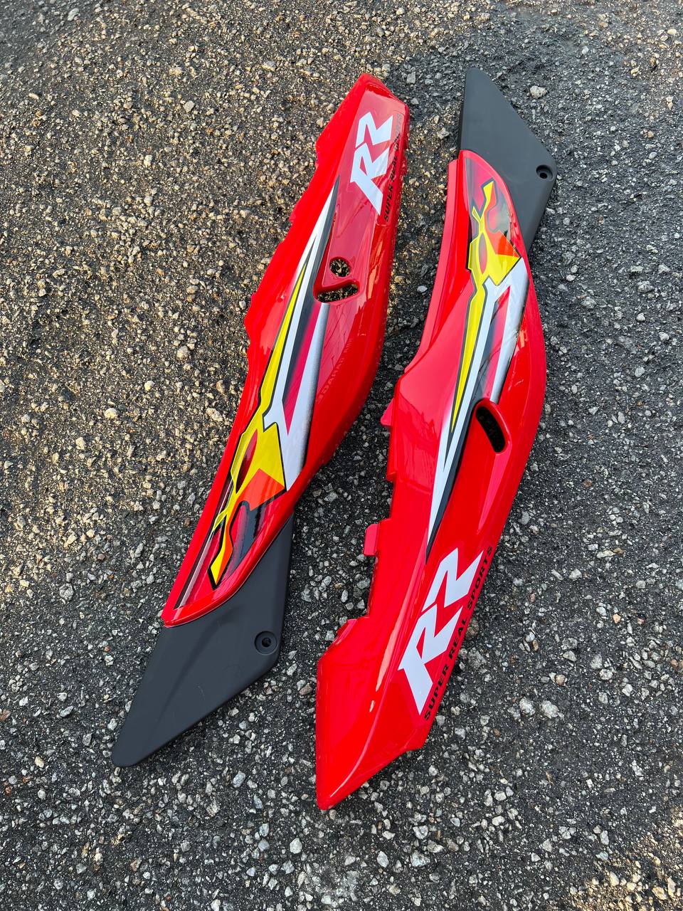 KAWASAKI NINJA DOUBLE R 150 RR BODY COVERSET STICKER TANAM RED MERAH SEKALI TANK ( 2 KOTAK BESAR ) OEM SET