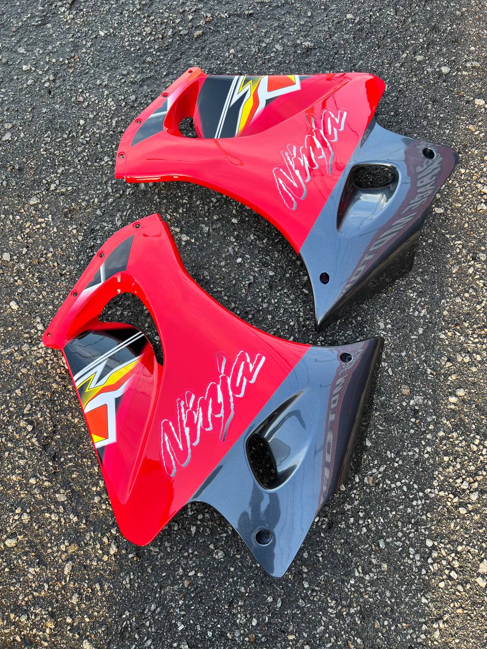 KAWASAKI NINJA DOUBLE R 150 RR BODY COVERSET STICKER TANAM RED MERAH SEKALI TANK ( 2 KOTAK BESAR ) OEM SET