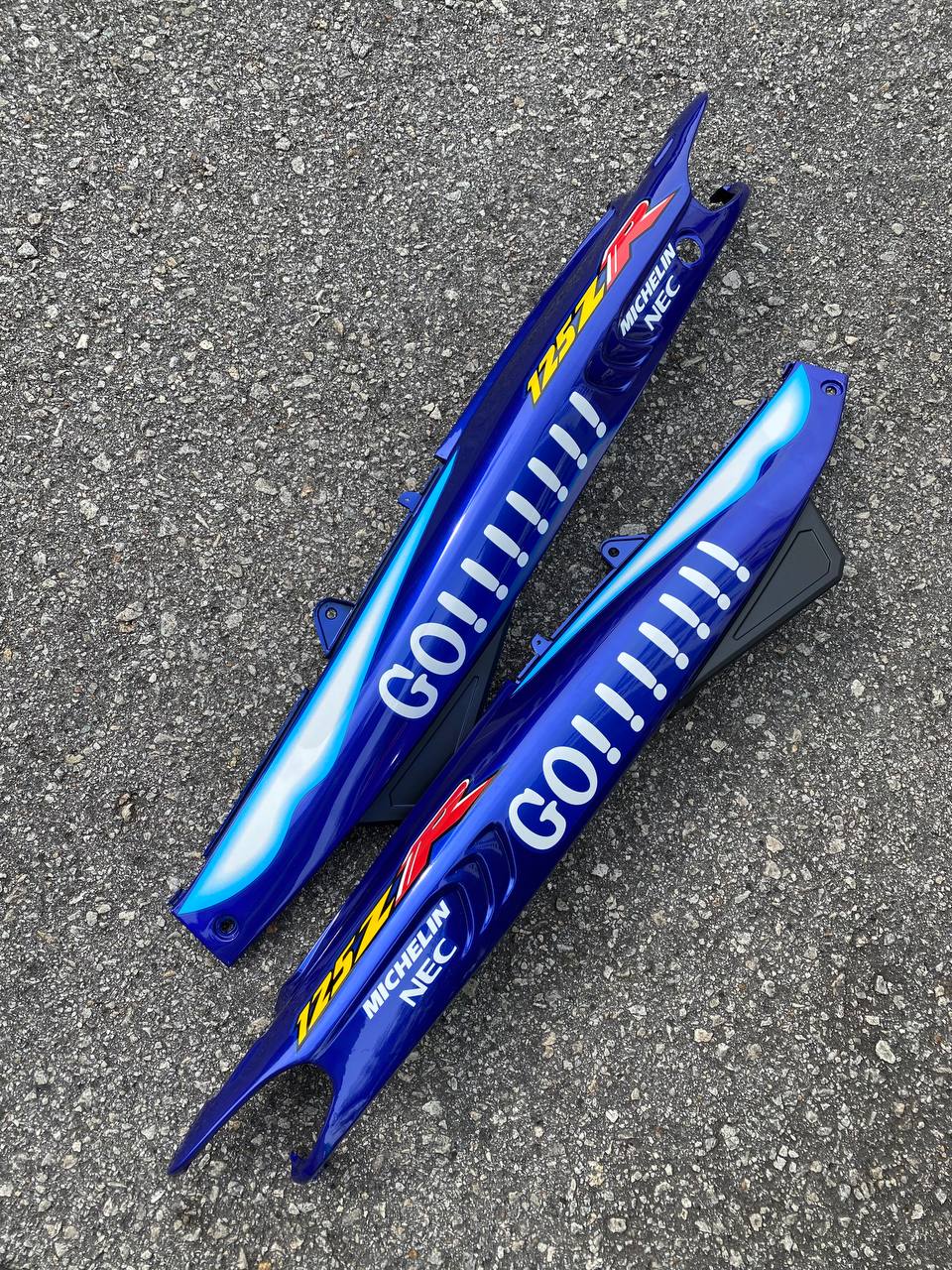 COVERSET ORIGINAL HLY HONG LEONG YAMAHA 125 125Z 125ZR BIRU GO GO STRIPE/STICKER SIAP TAMPAL HLY / VELOZI