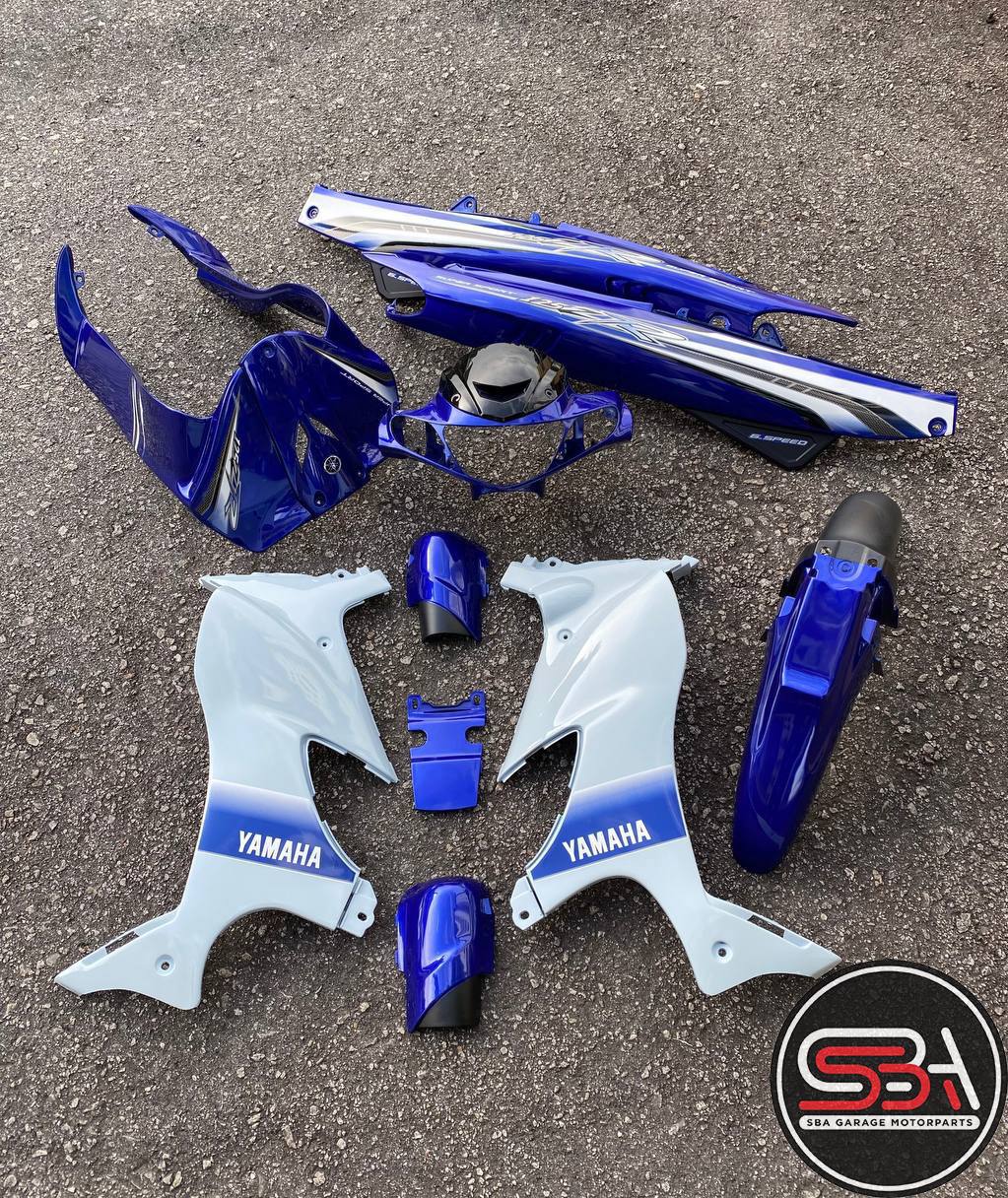 COVERSET BODYSET YAMAHA 125z / 125zr BIRU GP – ORIGINAL HLY HONG LEONG YAMAHA FREE EMBLEM TIMBUL STRIPE SIAP TAMPAL