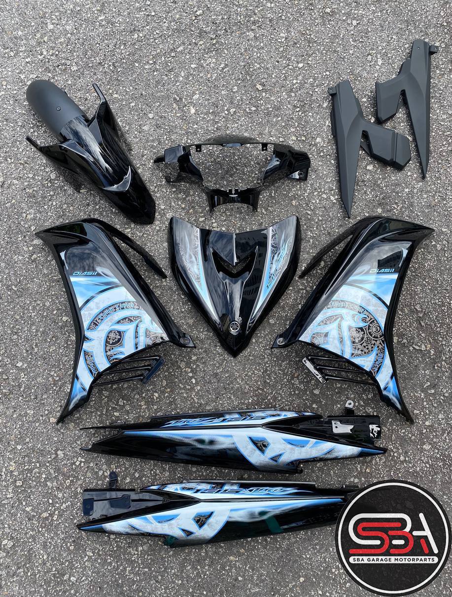 YAMAHA LC LC135 V2 V3 V4 V5 V6 V7 HITAM KILAT BIRU BATIK SMOKE COVERSET SIAP TAMPAL M SEKI MALAYSIA / VELOZI