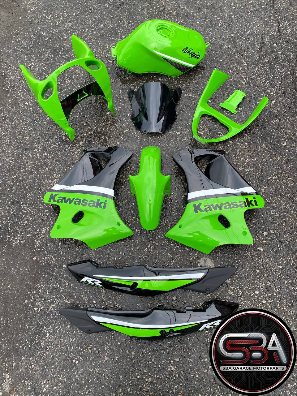 KAWASAKI NINJA DOUBLE R KR 150 RR BODY COVERSET STICKER TANAM 2 TONE BLUE BIRU SEKALI TANK ( 2 KOTAK BESAR ) OEM SET (Copy)