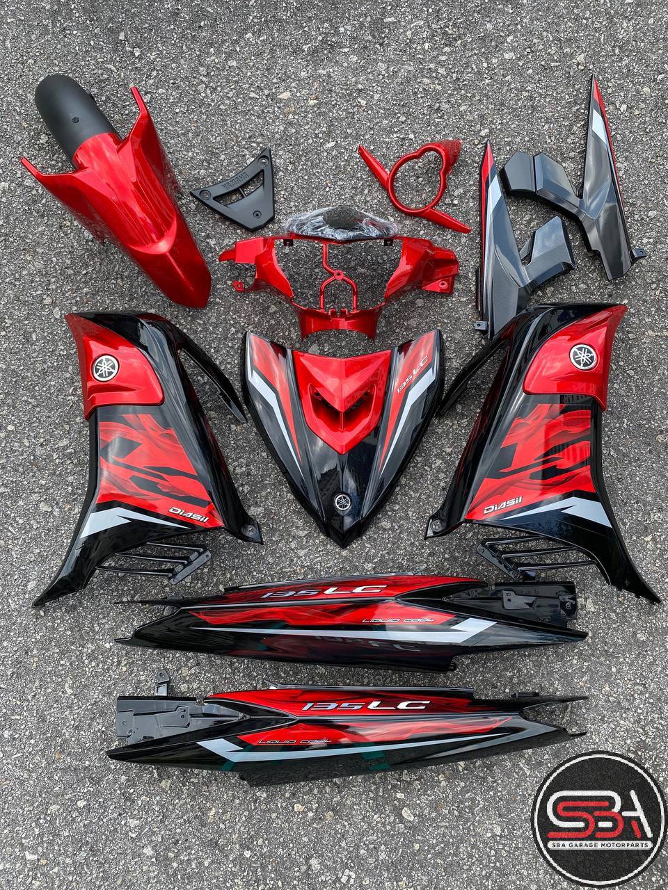 COVERSET YAMAHA ORIGINAL SIAP TAMPAL LC135 V6 V7 MERAH RED HLY ORIGINAL HONG LEONG 100% HLY / VELOZI EDITION