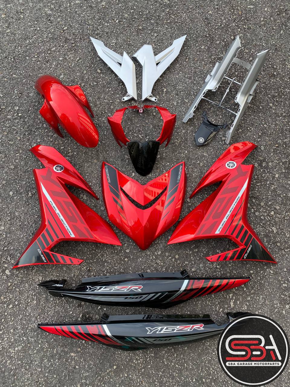 COVERSET Y15ZR V1 V2 RM7 MERAH PURBA BATMAN 1ST EDITION 2015 BODYSET Y15 VELOZI VDOCTOR HLY MMATE SIAP TAMPAL KILANG