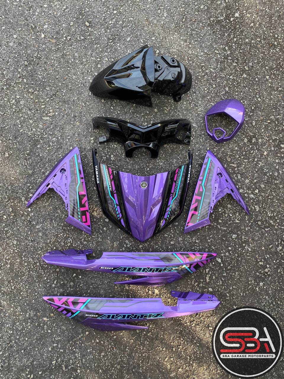COVERSET BODYSET EGO AVANTIZ YAMAHA STICKER SIAP TAMPAL BPM1 PURPLE MM-02 SUPRIMO VELOZI ST-01