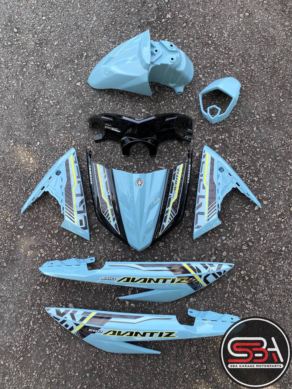 COVERSET BODYSET EGO AVANTIZ YAMAHA STICKER SIAP TAMPAL DBSB BABY BLUE MM-01 SUPRIMO VELOZI FULLSET