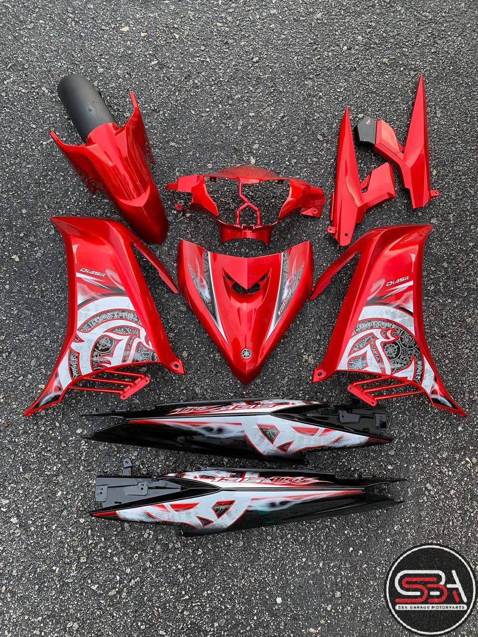 COVERSET BODYSET ORIGINAL HLY YAMAHA LC LC135 V2 V3 V4 V6 V7 RM7 BLACK MERAH BATIK SMOKE RED SIAP TAMPAL