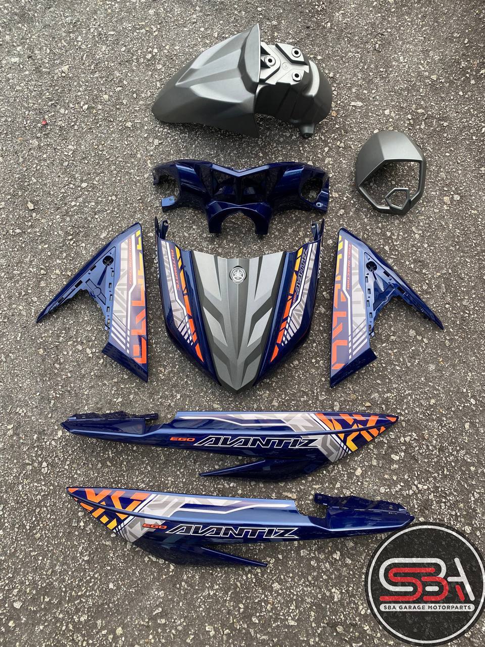 COVERSET BODYSET EGO AVANTIZ YAMAHA STICKER SIAP TAMPAL BLUE DPBMU VOM2 MATT GREY MM-03 SUPRIMO ST-02