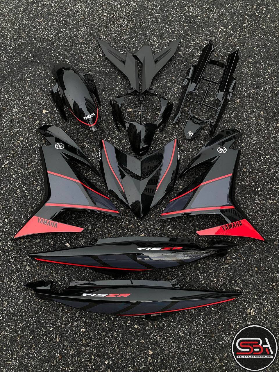 COVERSET BODYSET YAMAHA Y15 Y15ZR V1 V2 RXZ BLACK RED DOCTOR 032 SIAP TANAM