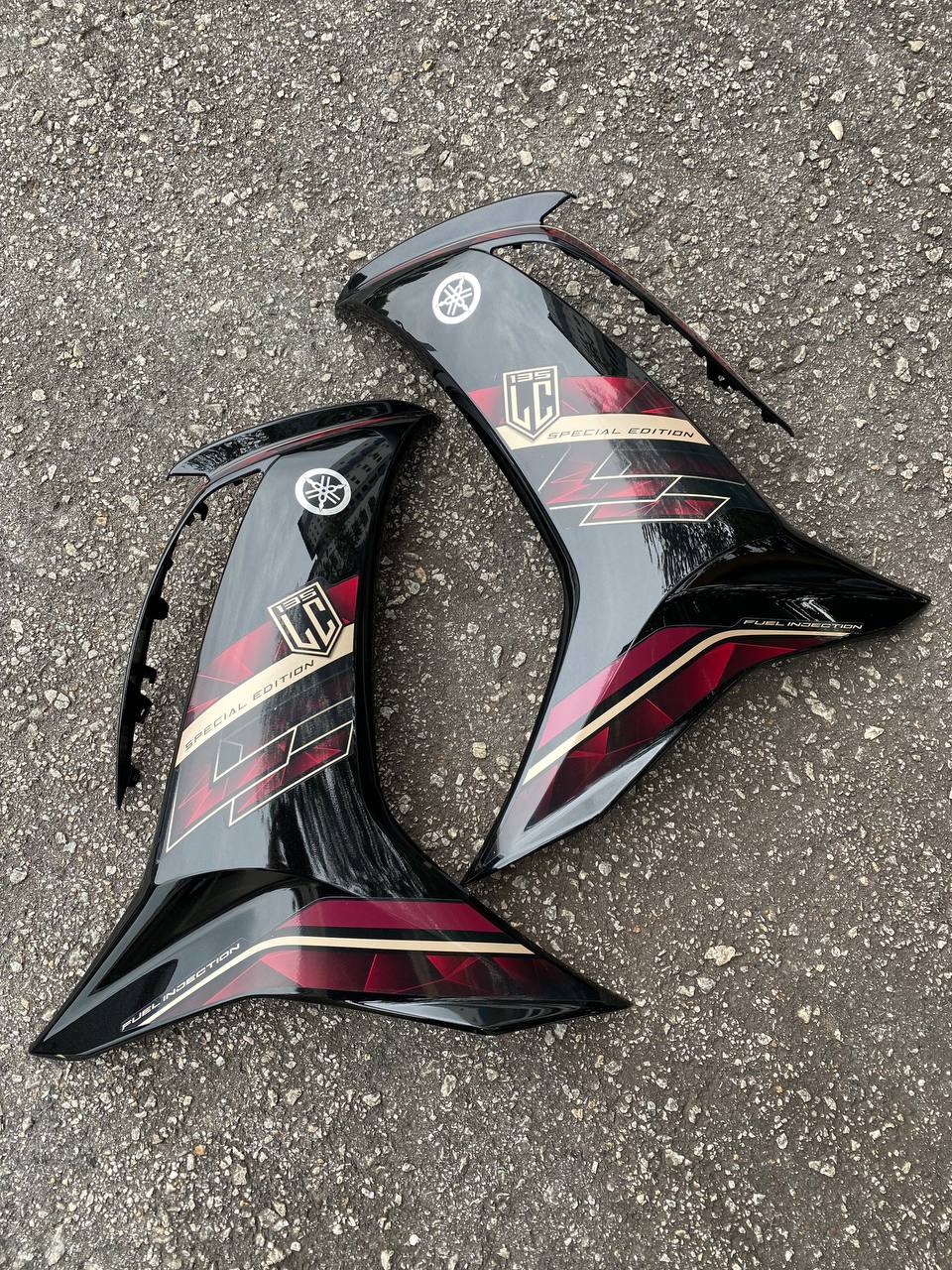 COVERSET LC135 LC V8 STANDARD DESIGN 2025 RED TITAN LE L8-S-9 FUEL INJECTION FI YAMAHA SIAP TANAM DOCTOR / VELOZI / HLY