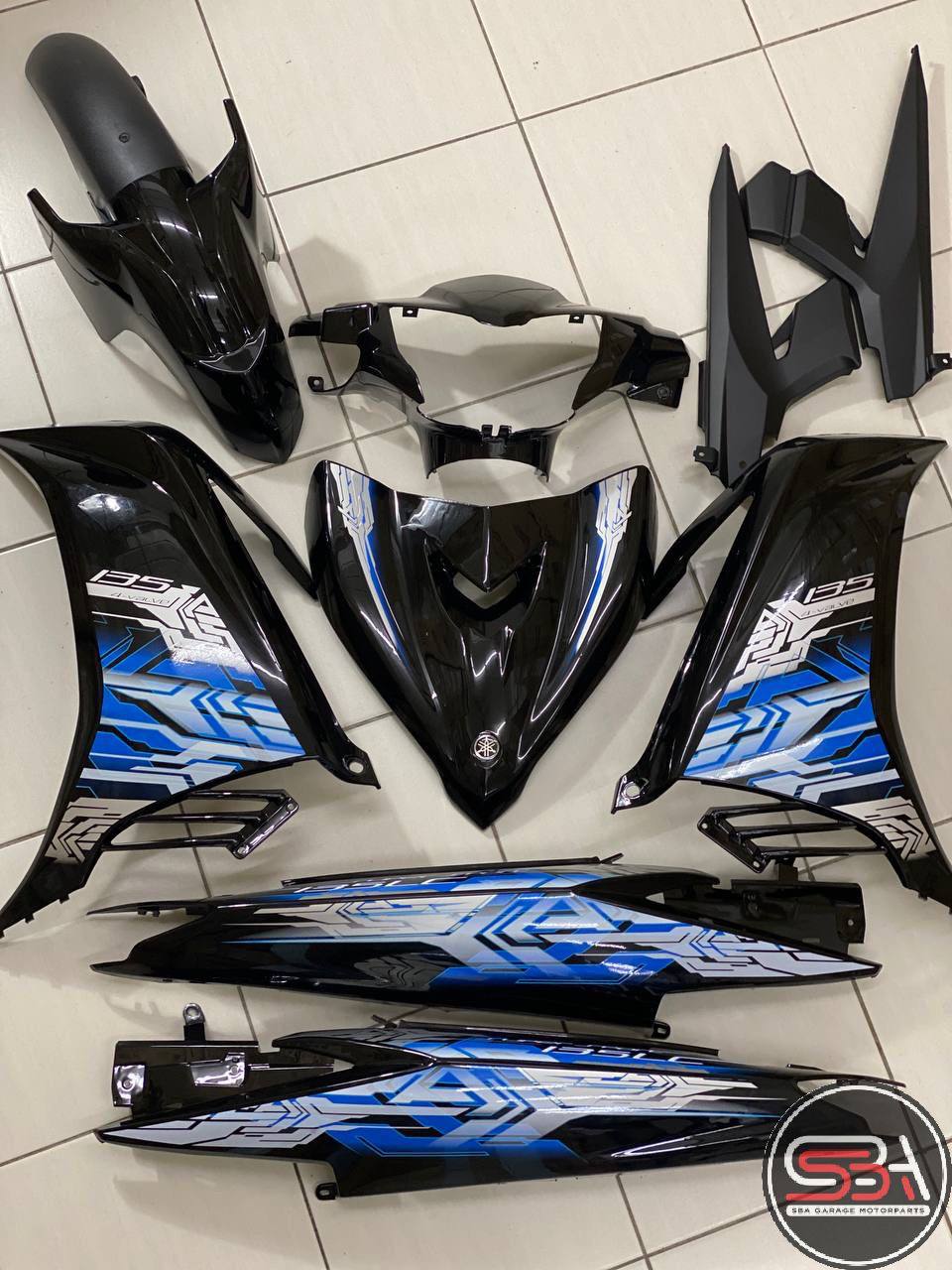 YAMAHA LC LC135 V2 V3 V4 V5 V6 V7 HITAM KILAT MATELIC BLACK FULL BIRU ROBOT 9 COVERSET SIAP TAMPAL M SEKI MALAYSIA