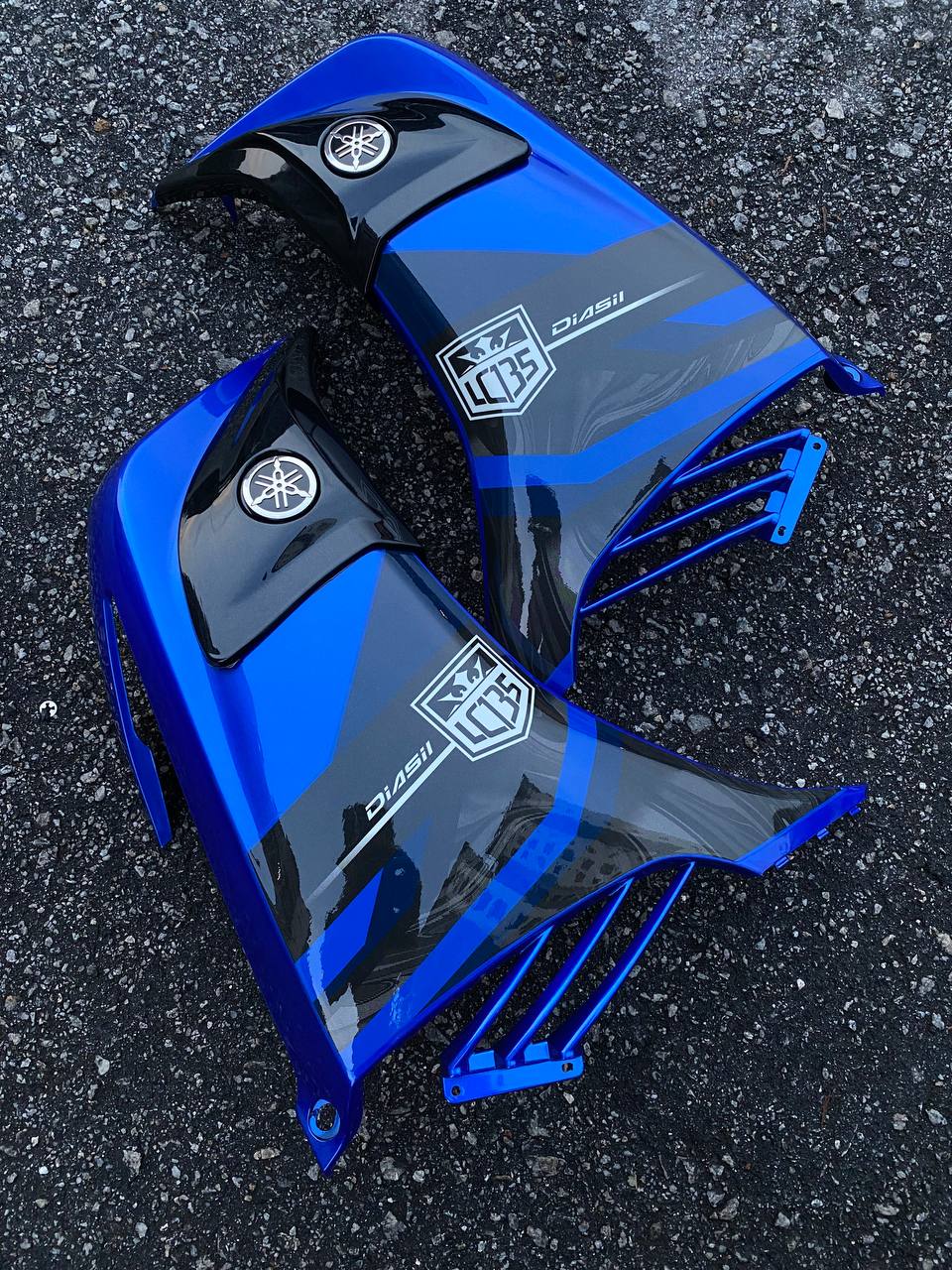 COVERSET BODYSET YAMAHA LC LC135 V6 V7 DR EXCITER BLUE BIRU EXR STRIPE TANAM CODE 030 DOCTOR EDITION OEM