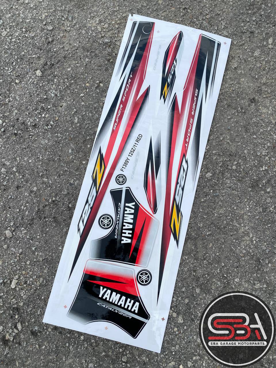 STICKER / STRIPE BODY SET / COVERSET 125Z 125ZR MORITAKA MERAH SKALA RED ORIGINAL YAMAHA NEW