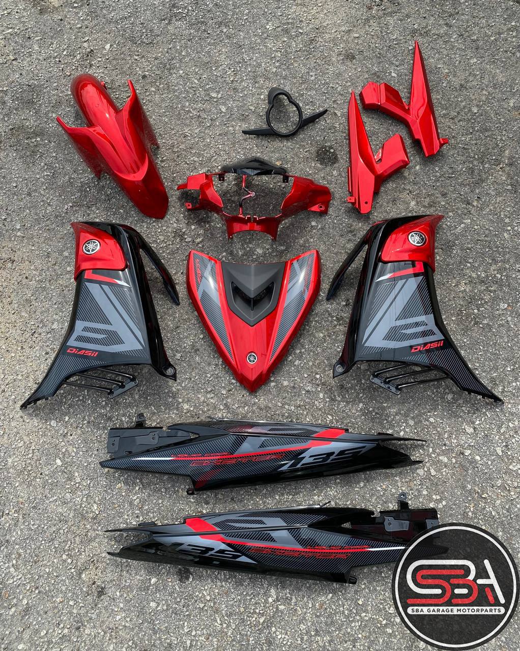 COVERSET YAMAHA LC LC135 V6 V7 EXCITER RC RM7 RED BLACK L6-RC-4 BODYSET SIAP TANAM VELOZI / DOCTOR 057