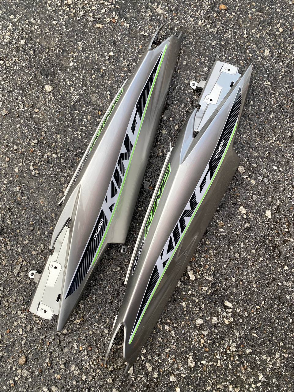 COVERSET BODYSET YAMAHA LC LC135 V6 V7 MX KING S3 SILVER BLACK STRIPE TANAM VELOZI L6-MKX-7