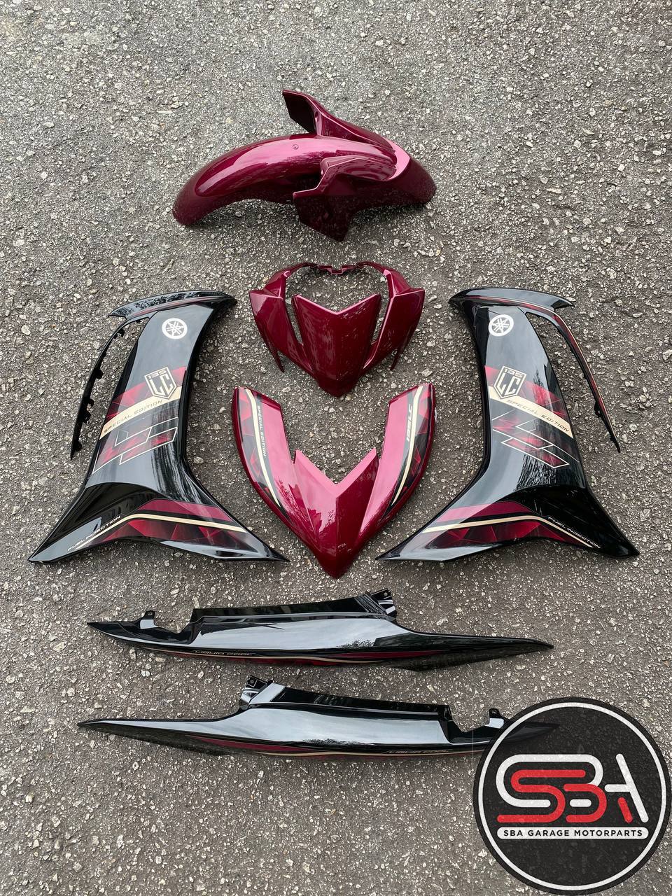 COVERSET LC135 LC V8 STANDARD DESIGN 2025 RED TITAN LE L8-S-9 FUEL INJECTION FI YAMAHA SIAP TANAM DOCTOR / VELOZI / HLY