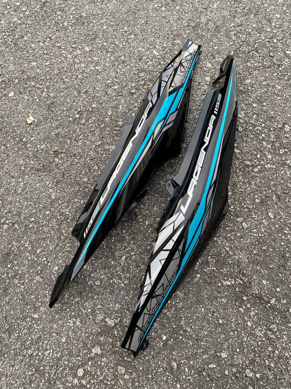 COVERSET BODYSET LAGENDA SRL 115 / 115Z Fi INJECTION HITAM KILAT CYAN CS6 STANDARD COLOR VELOZI / M SEKI SET SIAP TAMPAL