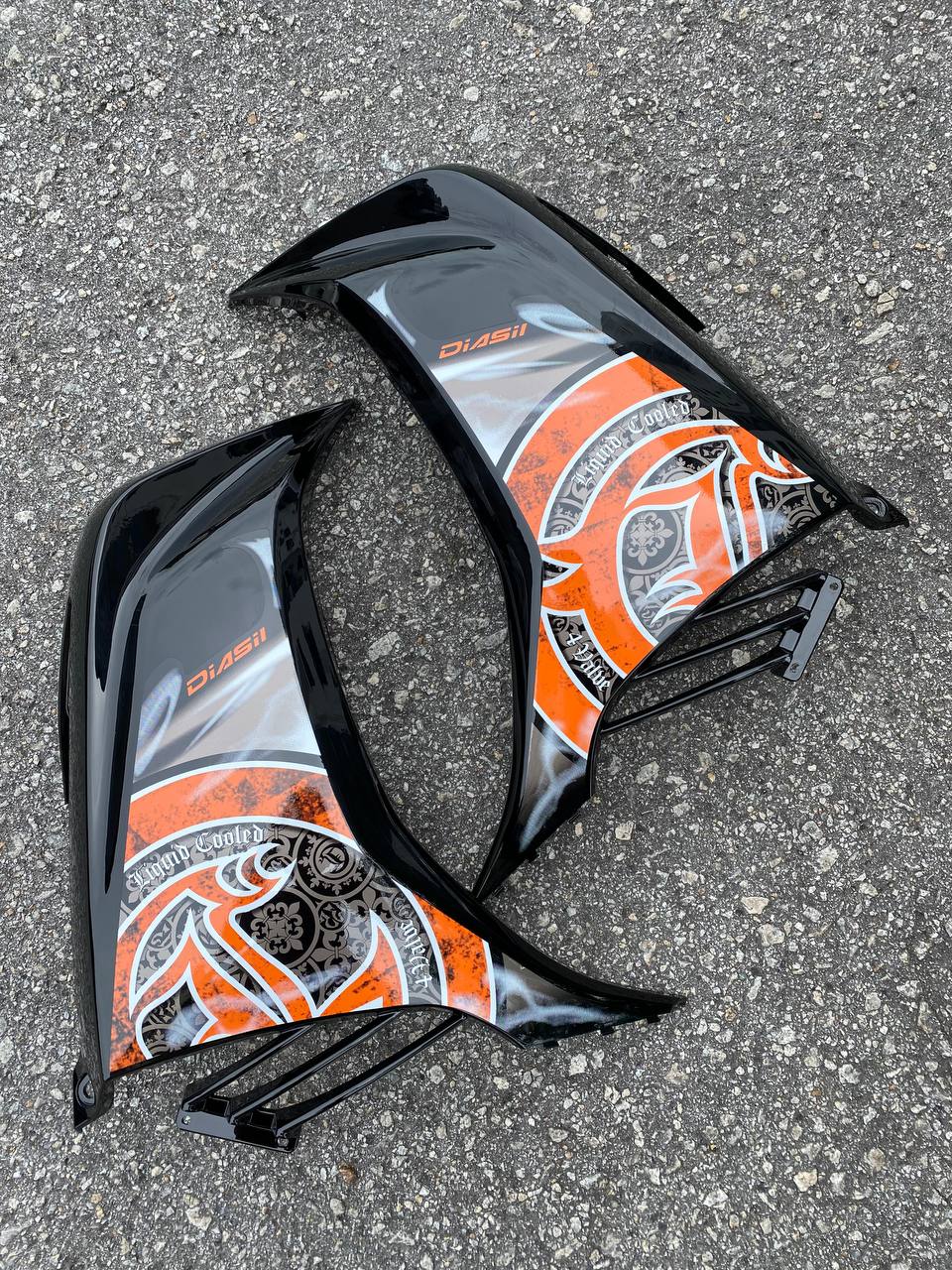 COVERSET ORIGINAL HONG LEONG YAMAHA HLY VELOZI M SEKI LC LC135 V2 V3 V4 V5 V6 V7 ORANGE BATIK STRIPE SIAP TAMPAL