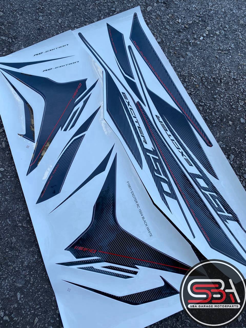 STICKER BODYSET / STRIPE COVERSET Y15 V1 V2 EXCITER RC HITAM EXCITER BLACK MORITAKA YAMAHA ORIGINAL
