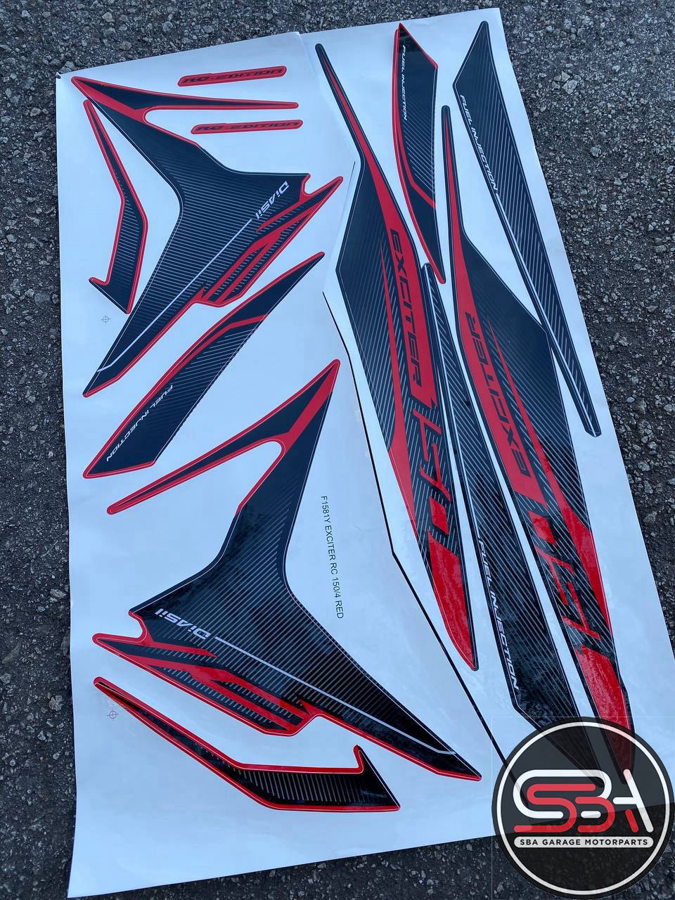 STICKER BODYSET / STRIPE COVERSET Y15 Y15ZR V1 V2 EXCITER RC MERAH RED MORITAKA YAMAHA ORIGINAL