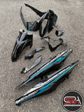 COVERSET BODYSET LAGENDA SRL 115 / 115Z Fi INJECTION HITAM KILAT CYAN CS6 STANDARD COLOR VELOZI / M SEKI SET SIAP TAMPAL