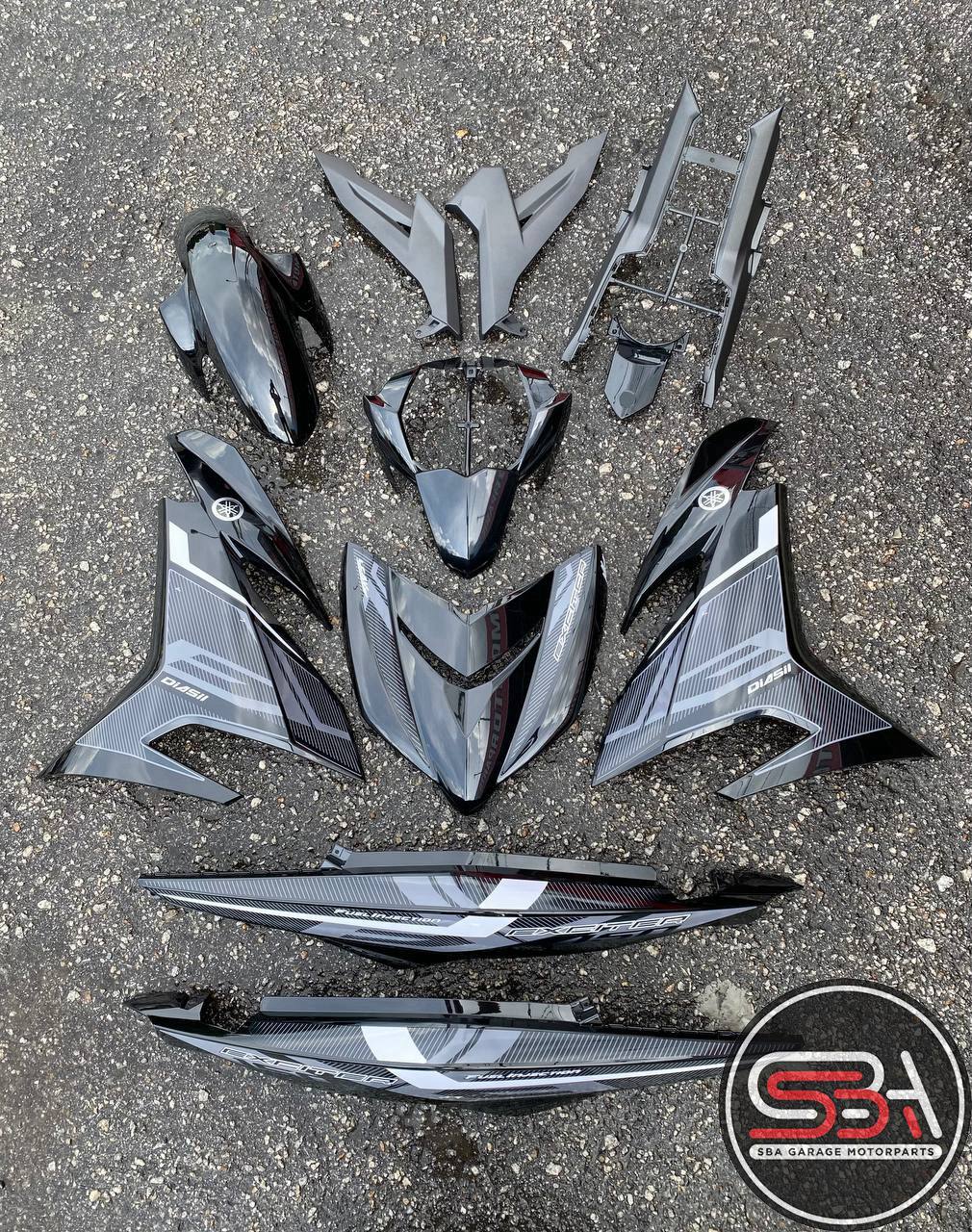 COVERSET Y15ZR V1 V2 EXCITER RC METALIC BLACK HITAM PREMIUM COVERSET BODYSET Y15ZR Y15 YSUKU VELOZI TANAM RC-12