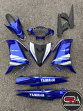 COVER SET YAMAHA ORIGINAL 50TH ANNIVERSARY LC135 V2 V3 4S 5S BIRU HITAM  FREE EMBLEM 100% HLY / VELOZI SIAP TAMPAL