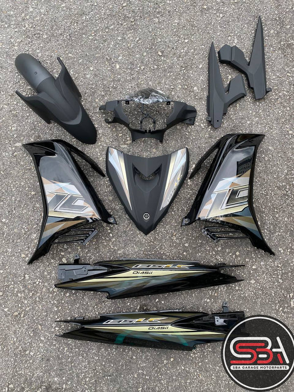 COVERSET YAMAHA ORIGINAL SIAP TAMPAL LC V4 V5 HITAM MATTE FREE EMBLEM TIMBUL ORIGINAL GENIUNE YAMAHA 100% HLY / MMATE