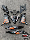 COVERSET ORIGINAL HONG LEONG YAMAHA HLY VELOZI M SEKI LC LC135 V2 V3 V4 V5 V6 V7 ORANGE BATIK STRIPE SIAP TAMPAL