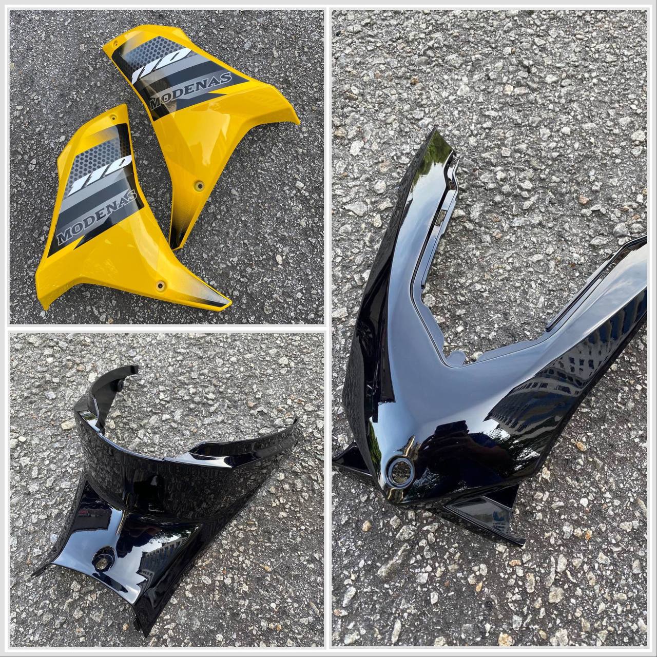 COVERSET BODYSET MODENAS KRISS MR3 DRUM YELLOW BLACK KUNING HITAM SIAP TAMPAL M SEKI SET