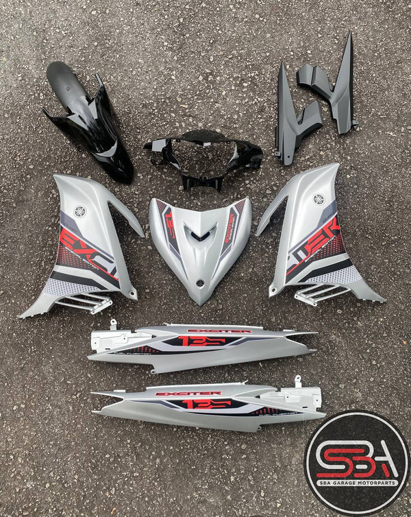 YAMAHA BODYSET LC 135 V1 V2 V3 EXCITER 2021 SPECIAL EDITION SILVER STRIPE EMBEDDED CLEAR OEM COVERSET