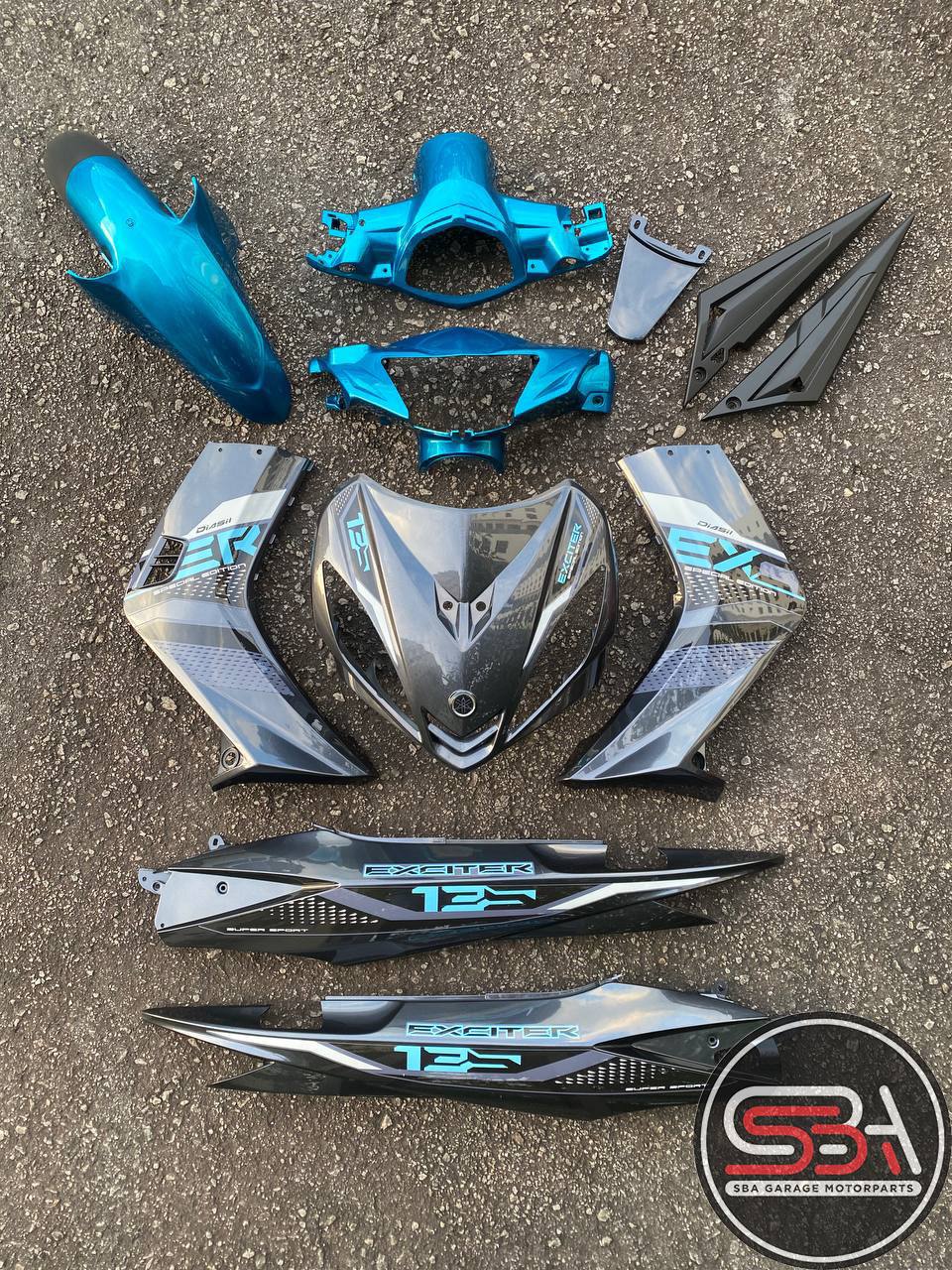 YAMAHA BODYSET LC 135 V1 V2 V3 EXCITER 2021 NEW DESIGN SPECIAL EDITION GREY STRIPE TANAM CLEAR - OEM