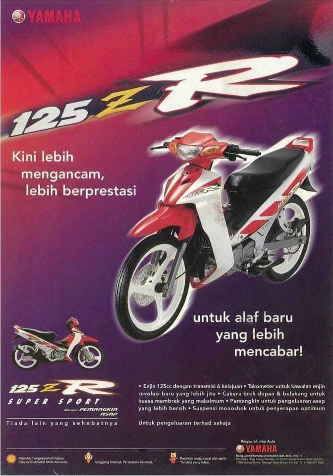 COVERSET ORIGINAL 125Z 125ZR MERAH BIRU PURPLE BATA DESIGN “R” CARBON / CHROME HONG LEONG YAMAHA HLY