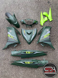 YAMAHA BODYSET LC 135 V1 V2 V3 HIJAU EXCITER 2021 NEW DESIGN SPECIAL EDITION GREEN STRIPE TANAM CLEAR - OEM COVERSET