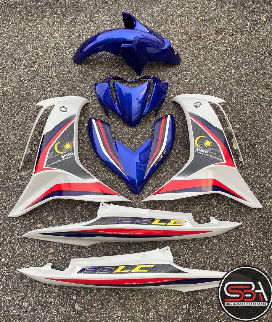 COVERSET BODYSET LC135 LC V8 5 MILLIONTH ROLL OUT 5MRO BLUE BIRU FUEL INJECTION FI YAMAHA SIAP TANAM VELOZI DOCTOR HLY