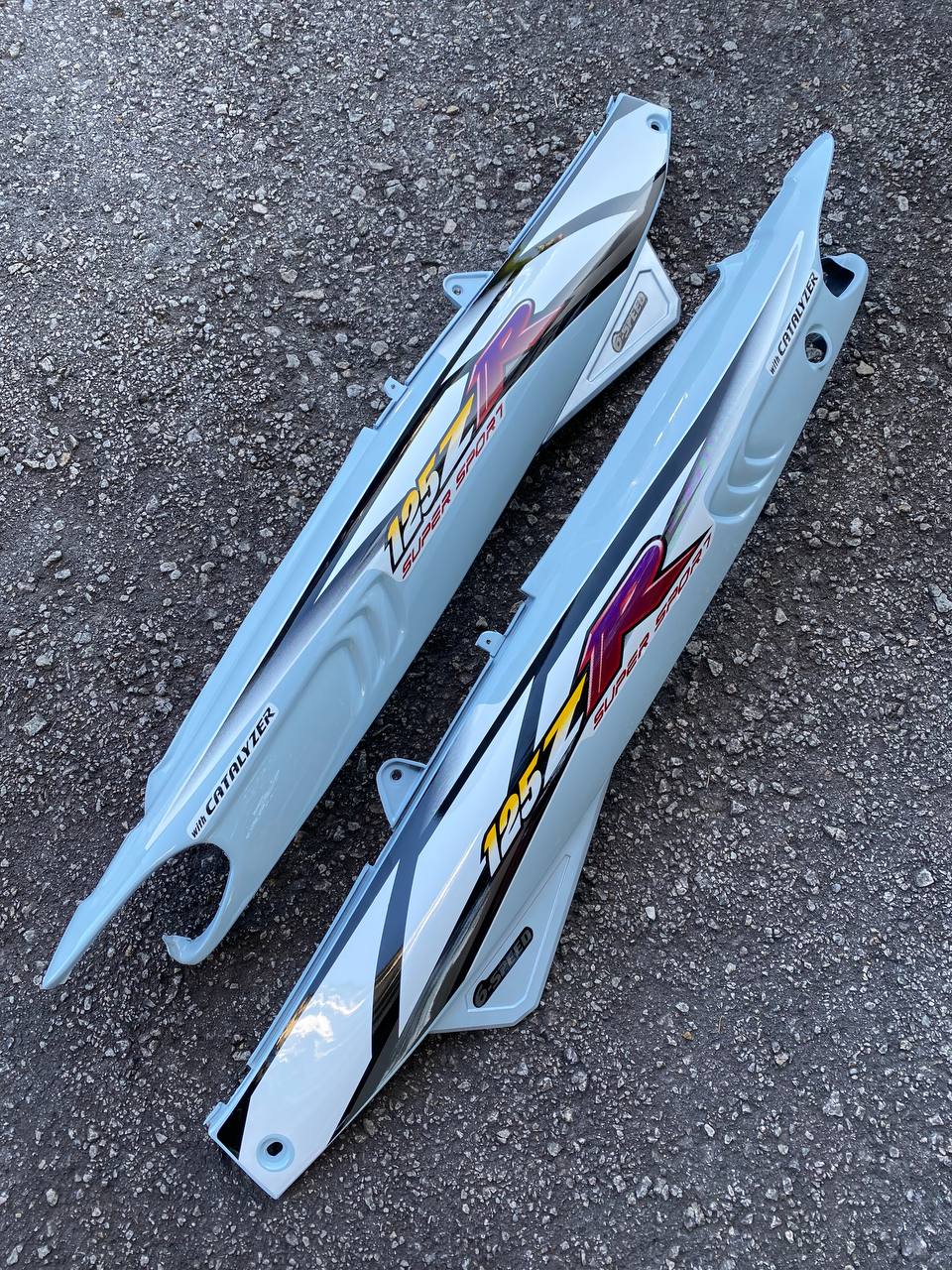 COVERSET ORIGINAL HLY – YAMAHA 125Z PURPLE PETIR STRIPE / STICKER SIAP TAMPAL – HONG LEONG YAMAHA FREE EMBLEM DADA