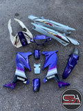 COVERSET ORIGINAL HLY – YAMAHA 125Z PURPLE PETIR STRIPE / STICKER SIAP TAMPAL – HONG LEONG YAMAHA FREE EMBLEM DADA