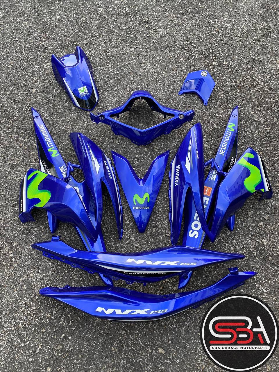 COVERSET BODYSET NVX 155 NVX155 V1 YAMAHA DOCTOR BIRU MOVISTAR GREEN M HIJAU 013 SIAP TANAM