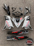 COVERSET BODYSET YAMAHA LC LC135 V6 V7 DR. P WHITE PUTIH STRIPE TANAM CODE 041 DOCTOR EDITION OEM